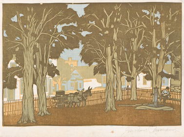 Gustave Baumann, The Courthouse Yard.. (1881-1971)