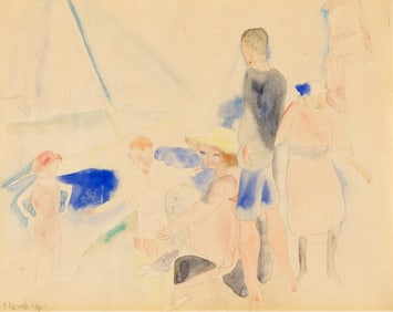 Charles Henry Demuth, Untitled (Bathers or Figures on the Shore).. (1883-1935)