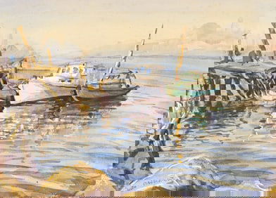 Joseph Margulies, Placid Dockside, Rockport.. (1896-1984)