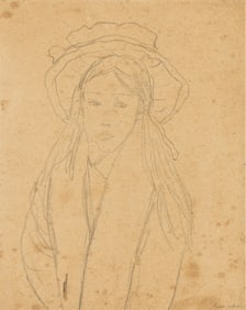 Gwen John, Little Girl with a Large Hat and Straw-Colored Hair.. (1876-1939)