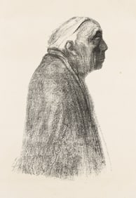 Käthe Kollwitz, Selbstbildnis im Profil nach rechts.. (1867-1945)