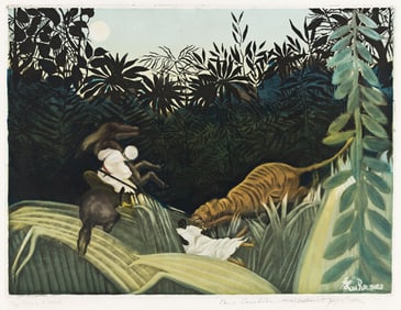 Henri Rousseau (After), La Chasse au Tigre.. La Chasse au Tigre.