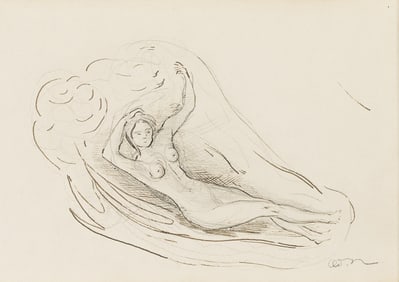 Odilon Redon, Reclining Nude.. (1840-1916)