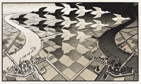 Maurits C. Escher, Day and Night.. (1898-1972)