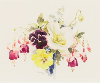 Frances Foy, Still Life with a Poppy and Fuchsia.. (1890-1963)