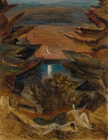 Marguerite Thompson Zorach, Figures in Moonlight (Brunswick Mills).. (1887-1968)