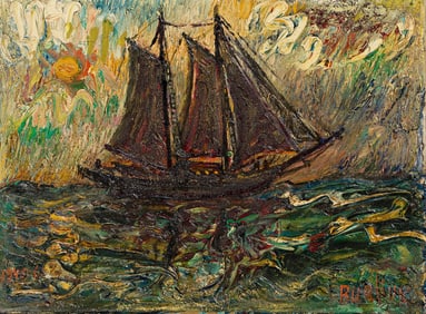 David Burliuk, Sailboat at Sea.. (1882-1967)