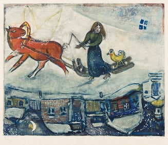 Marc Chagall, Le Cheval Rouge.. (1887-1985)