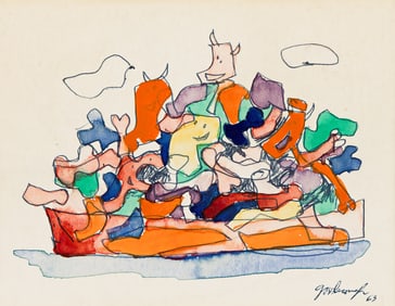 Robert Goodnough, Figures in a Boat.. (1917-2010)