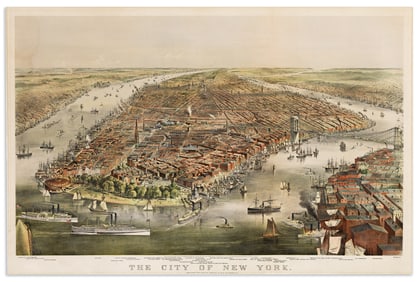 Currier & Ives, The City of New York, chromolithograph, 1870.