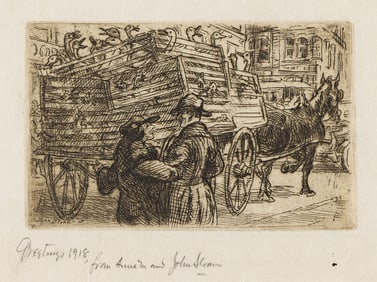 John Sloan, Seeing New York, etching, 1917.