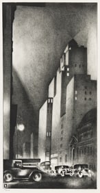 Louis Lozowick, 57th Street, lithograph, 1929.