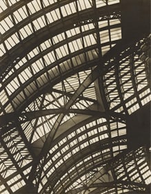 Sherril Schell Skylights, Penn Station, Warm-toned silver print, 1929.