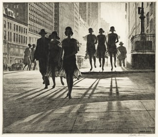 Martin Lewis, Shadow Dance, drypoint, 1930.