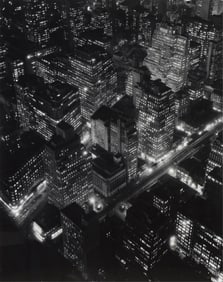Berenice Abbott, New York at Night, 1932; printed later.