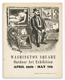 William Steig, Washington Square Outdoor Art Exhibition, lithograph poster printed on card, 1933.