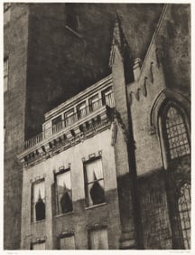 Armin Landeck, 11 West 11th Street, etching and drypoint, 1939.