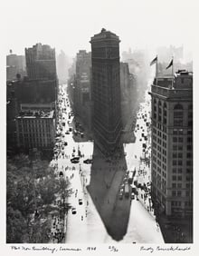 Rudy Burckhardt, Flatiron Building, Summer, silver print, 1948; printed 1980s.