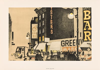 Adolf Hallman, Otte Farvelagte Tegninger fra New York, Portfolio with 8 offset prints. 1951.