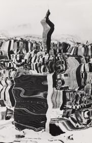 Weegee, Empire State Distortion, silver print, circa 1960.