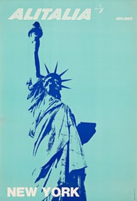 Designer Unknown, Alitalia Airlines / New York, Offset lithograph poster, circa 1960s.