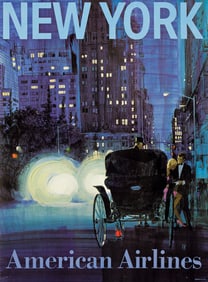 V.K., New York / American Airlines, Offset lithograph poster, circa 1965.