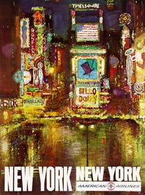 Fred Conway, New York New York / American Airlines, offset lithograph poster, circa 1965.