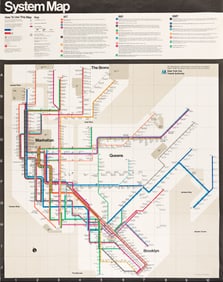 Massimo Vignelli, New York City Subway Map, offset lithograph, 1974.