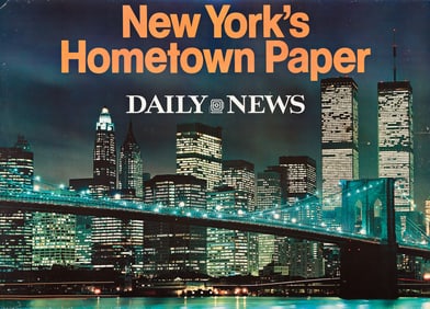 Designer Unknown, New York's Hometown Paper / Daily News, offset lithograph poster, circa 1970s.