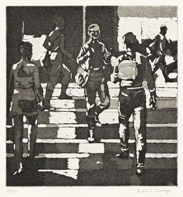 Isabel Bishop, Group of 3 aquatints, 1970s-80s.