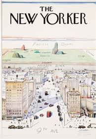 Saul Steinberg, The New Yorker, offset lithograph poster, signed and numbered. 1976.