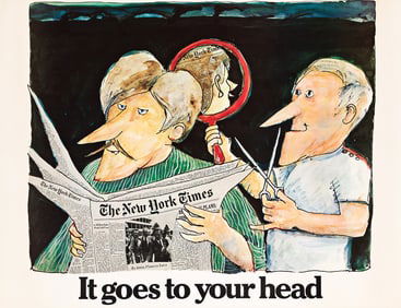 C. Gary Solin, It Goes to Your Head / The New York Times, offset lithograph poster. Circa 1970s.
