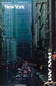 Designer Unknown, New York / Pan Am, offset lithograph poster 1980.