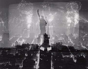 George Forss, July 4 Fireworks Conglomeration, silver print, 1985; printed 1991.