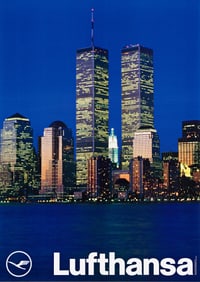 Designer Unknown, Lufthansa, offset lithograph poster, circa 1985.