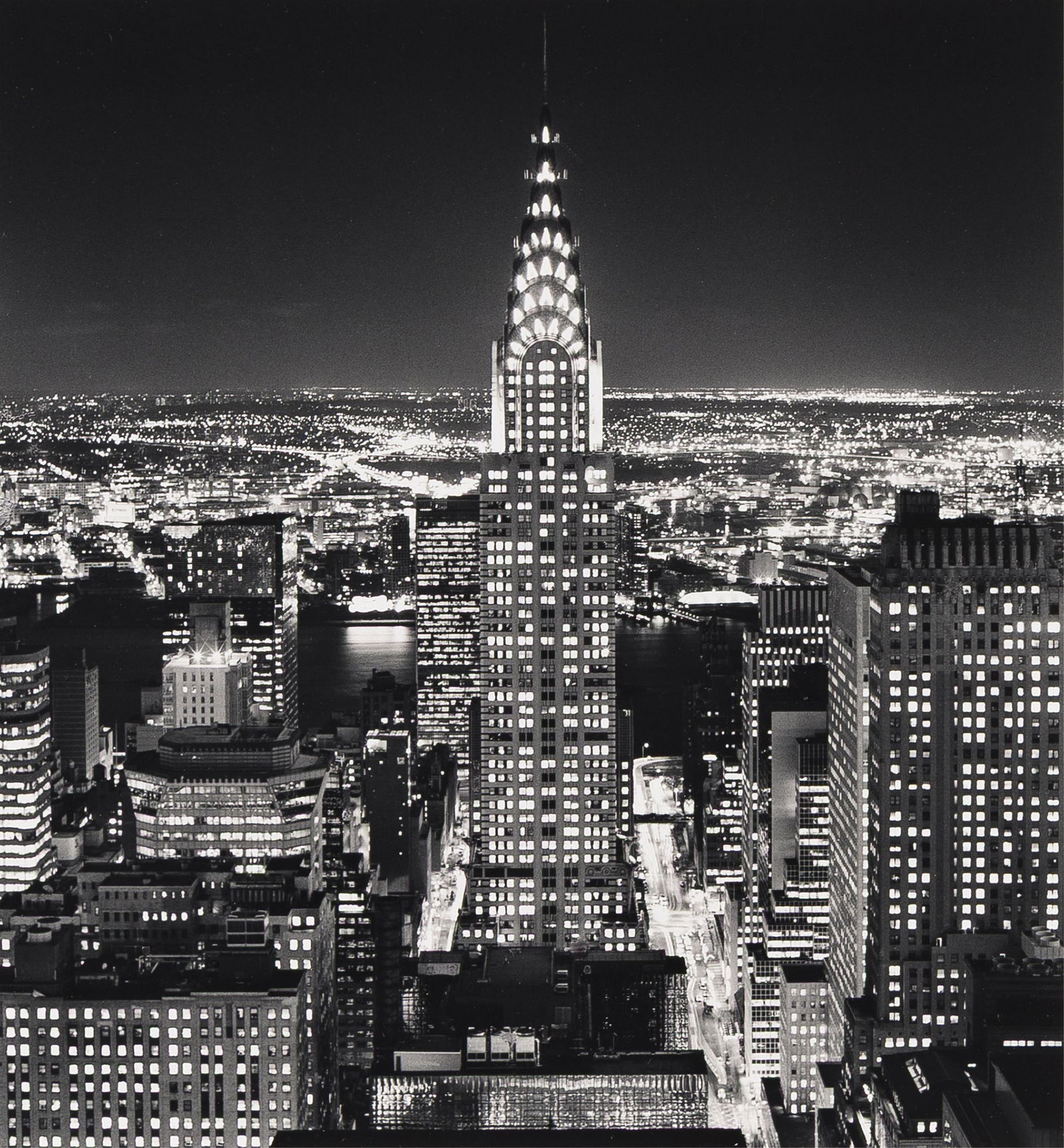 Michael Kenna, Chrysler Building, Study 2, New York, USA, silver print, 2006; printed 2007.: Michael Kenna 1953- Chrysler Building, Study 2, New York, USA. 2006; printed 2007. Sepia-toned silver print With Kenna's signature, negative date, and edition notation 1/45 in pencil on mount recto, a