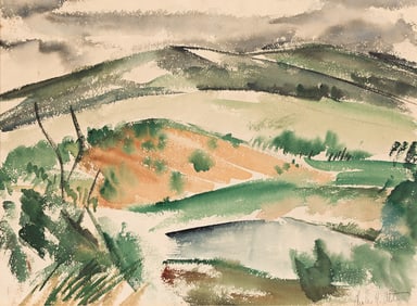 Charles Henry Alston (1907-1977), Untitled (Landscape with Hills), circa 1935-40.