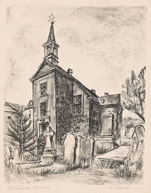 Claude Clark (1915-2001), Old Swedes Church, 1940.
