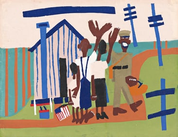 William H. Johnson (1901-1970) Off to War, circa 1941-42.