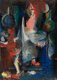 Norman Lewis (1909-1979), Dishwasher, oil on canvas, 1944.