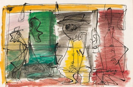 Norman Lewis (1909-1979), Subway Scene, 1945.