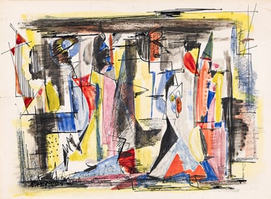Norman Lewis (1909-1979), Untitled (Subway Scene), 1946.