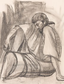 Charles White (1919-1979), Untitled (Man Sitting), circa 1970.