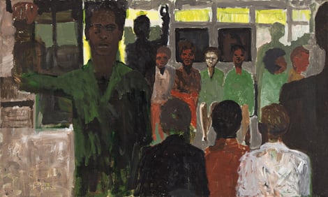 Frank E. Smith (1935-), Self portait on the Subway, 1969.