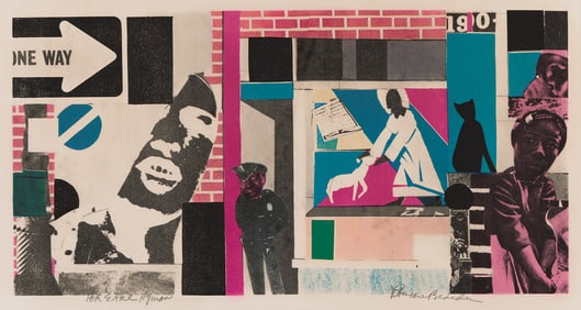 Romare Bearden (1911-1988), Untitled (Street Scene), circa 1972.