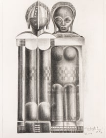 John Biggers (1924-2001), Untitled (Mural Study), circa 1974.