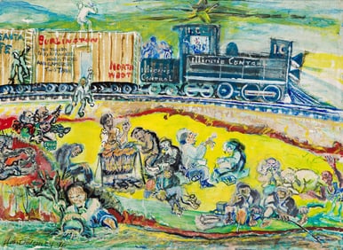 Joseph Delaney (1904-1991), Hobo Jungle Feast, 1976.