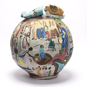 Marva Lee Pitchford-Jolly, (1937-2012), Untitled (Story Pot)., circa 1980s.
