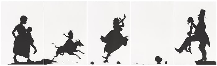 Kara Walker (1969-), The Means to an End...A Shadow Drama in 5 Acts, 1995.