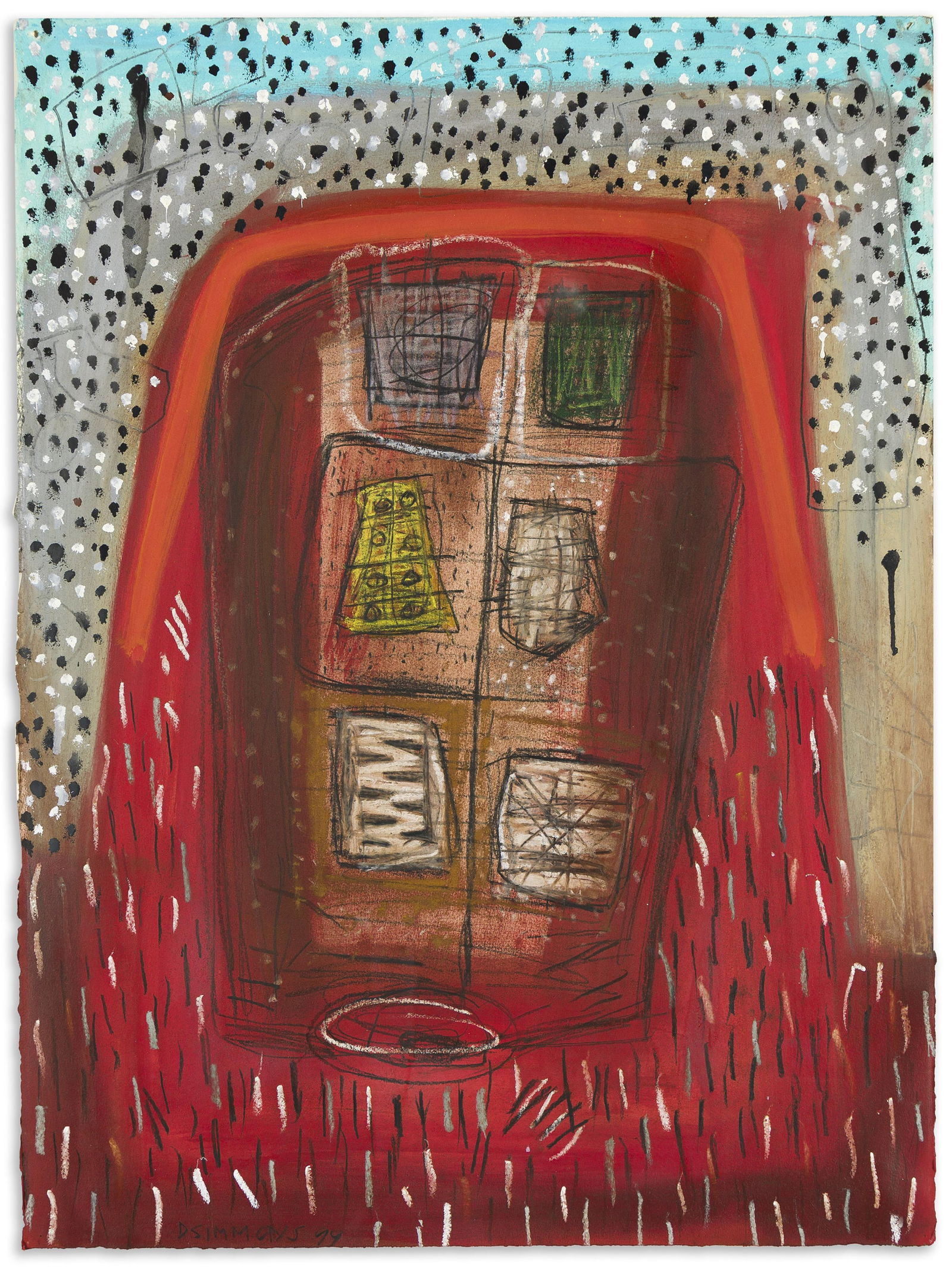 Danny Simmons (1953-), Untitled, 1999.: Danny Simmons(1953-)Untitled.Acrylic and pencil on wove paper, 1999.Signed and dated in pencil, lower left.29 3/4 x 22 1/4 in. (75.6 x 56.5 cm.) Provenance:Private collection, New Y